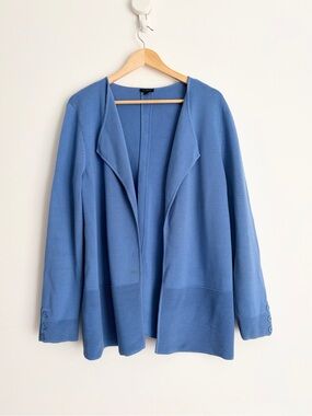 Talbots Periwinkle Blue Draped Cardigan Coastal Preppy L